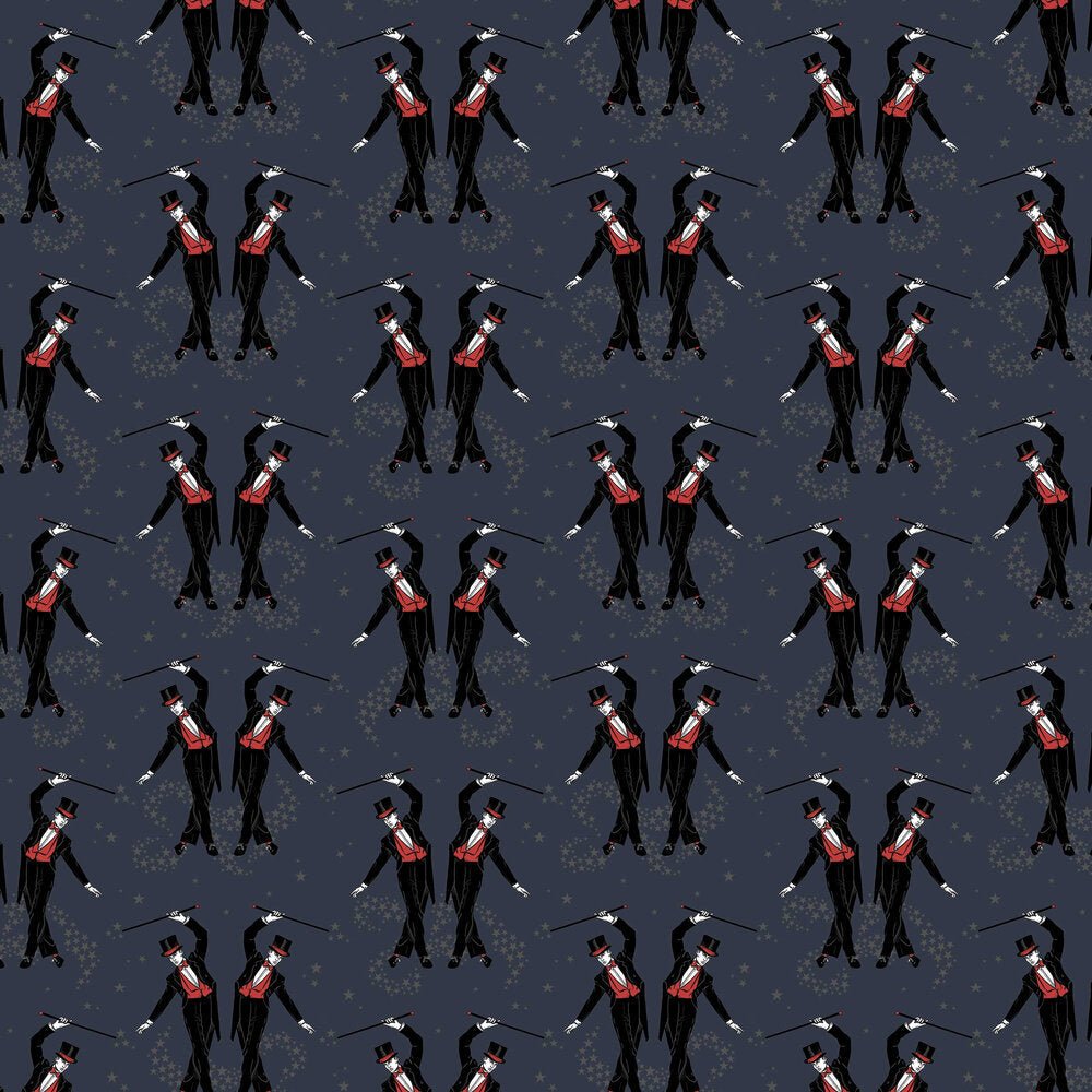 Showboys Wallpaper - Black & Red - The Graduate Collection - ST1SHOWBOYBLACKRED - Premier Wallcovering
