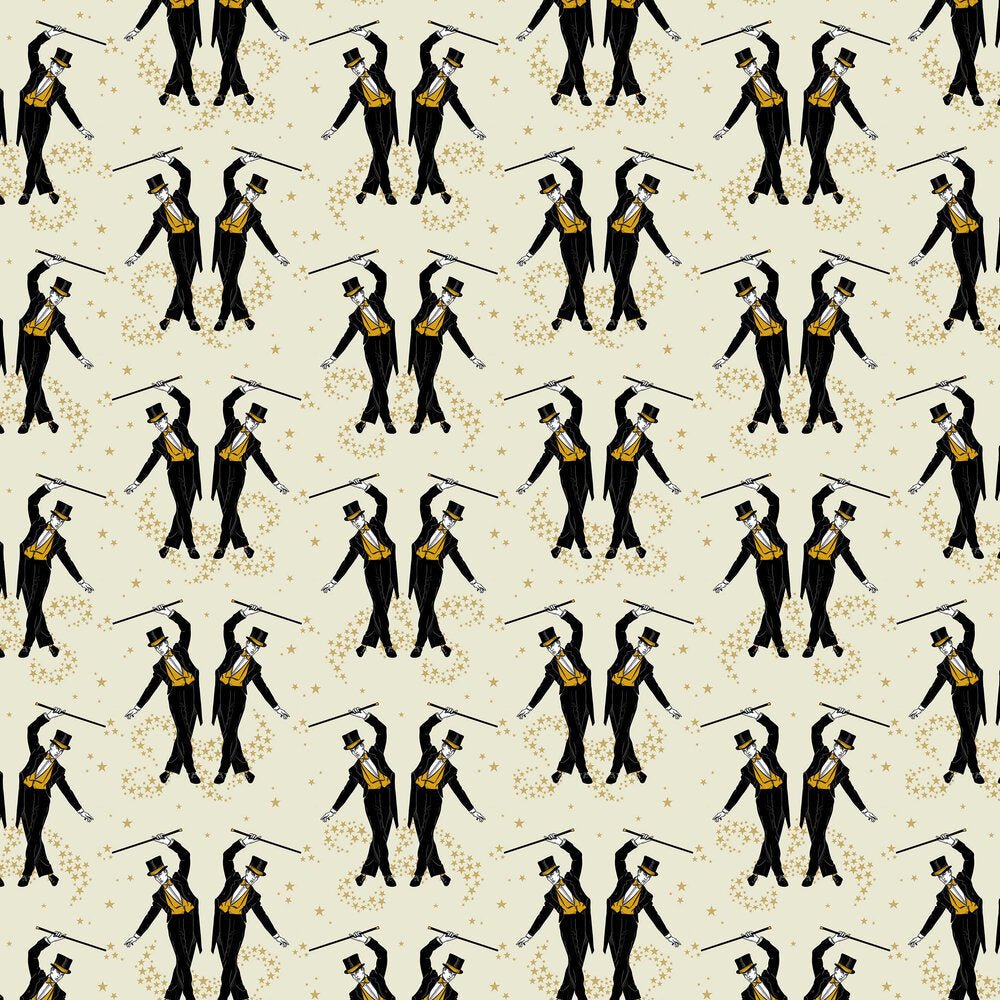 Showboys Wallpaper - Cream & Mustard - The Graduate Collection - ST1SHOWBOYCREAMMUS - Premier Wallcovering