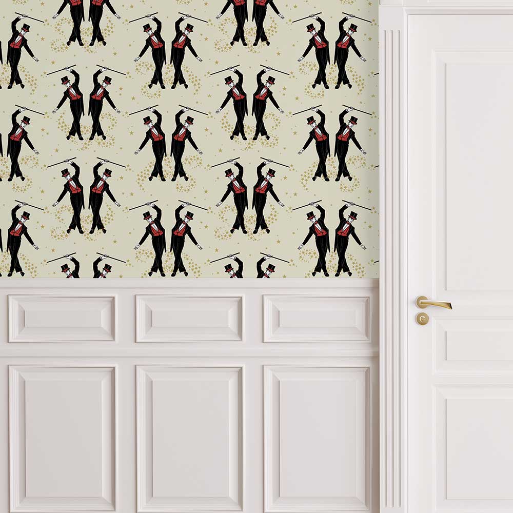 Showboys Wallpaper - Cream & Red - The Graduate Collection - ST1SHOWBOYCREAMRED - Premier Wallcovering