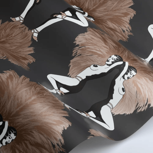 Showgirls Wallpaper - Metallic Bronze & Black - The Graduate Collection - SHOWMETBLACK - Premier Wallcovering