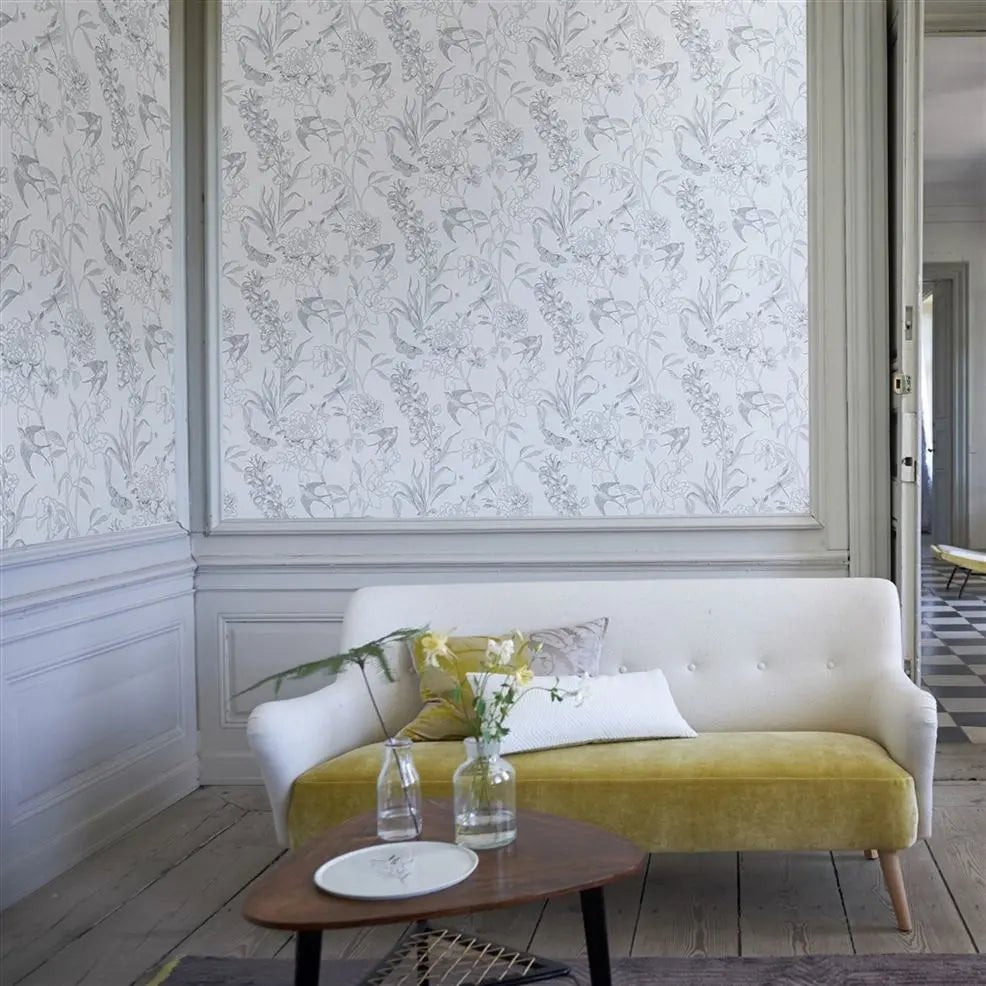 Sibylla Garden Wallpaper - Black And White - Designers Guild - PDG721/01 - Premier Wallcovering