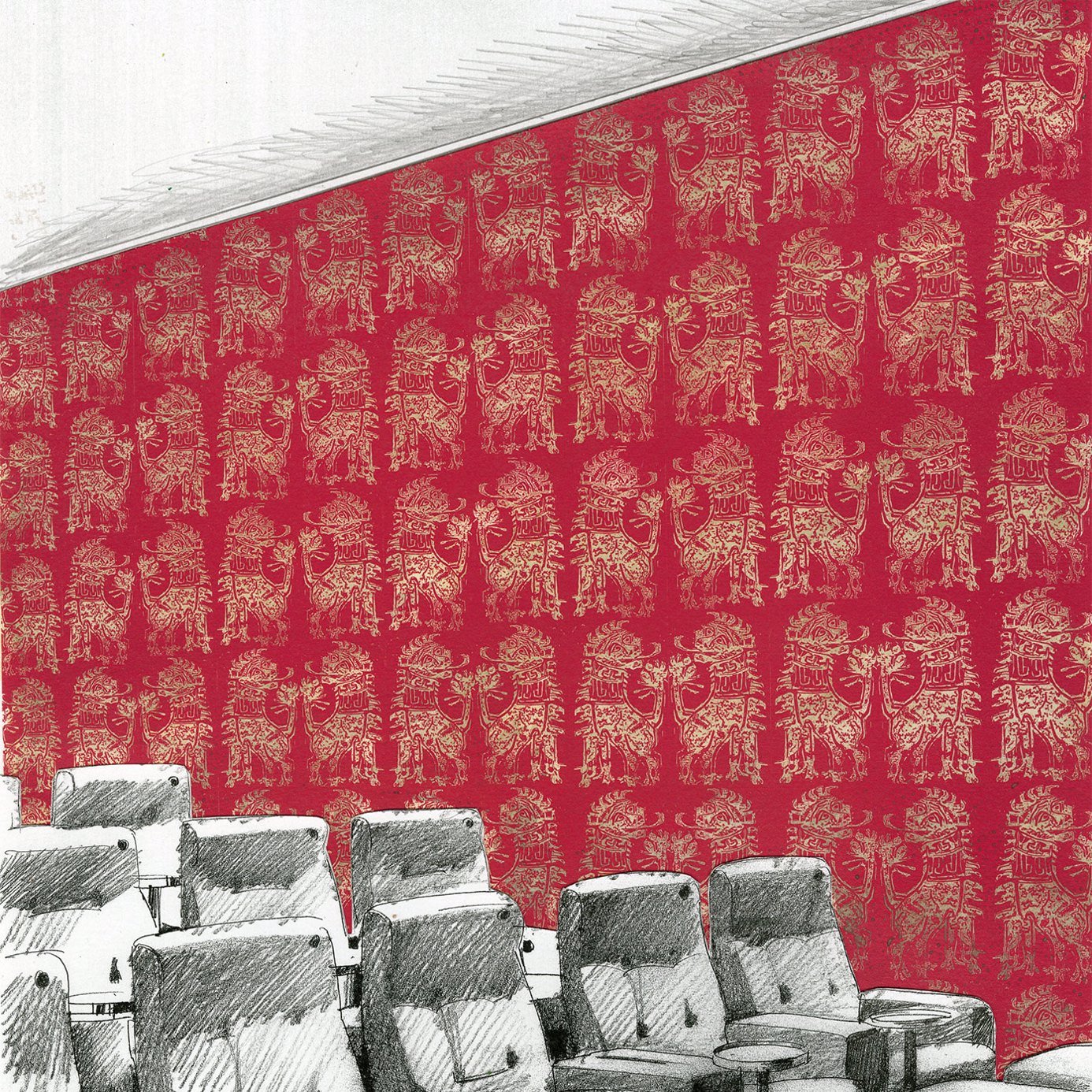 Sicilian Lion Wallpaper - Serpentine/Gold - ZPLW312977 - Zoffany - Premier Wallcovering