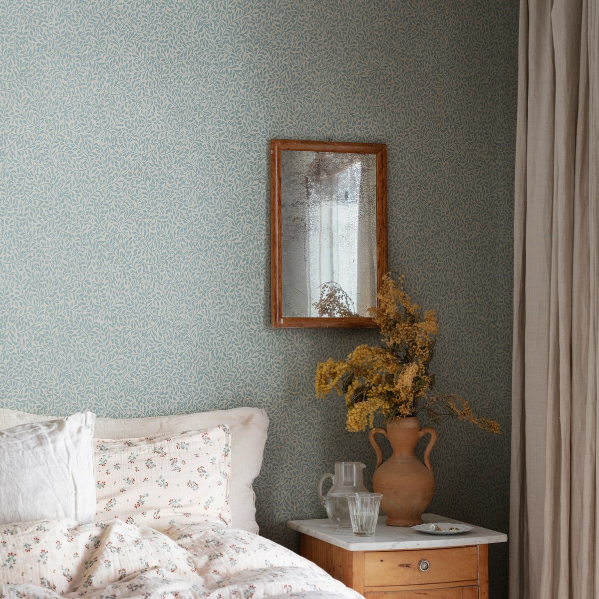 Sigfrid Wallpaper - Indigo Blue - Sandberg - 425-46 - Premier Wallcovering