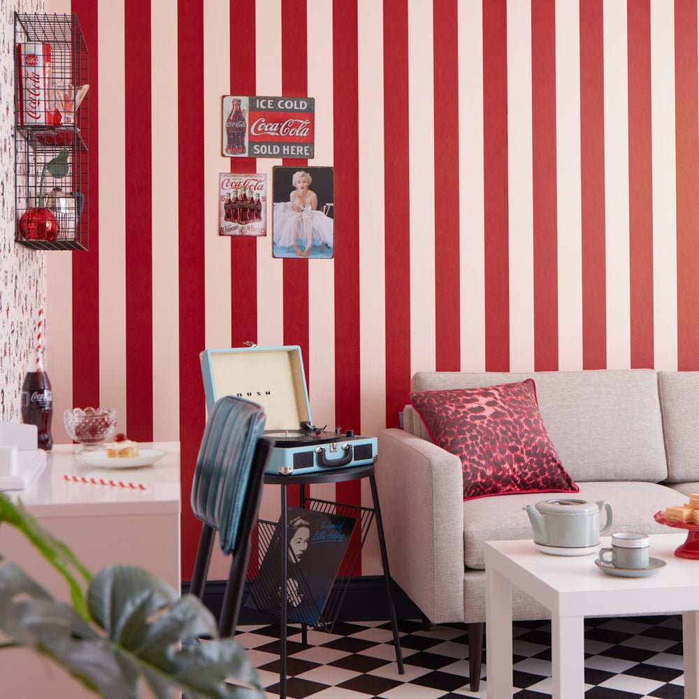 Signature Stripe Wallpaper - Candy Floss & Poison Apple - Lust Home - LH900461 - Premier Wallcovering