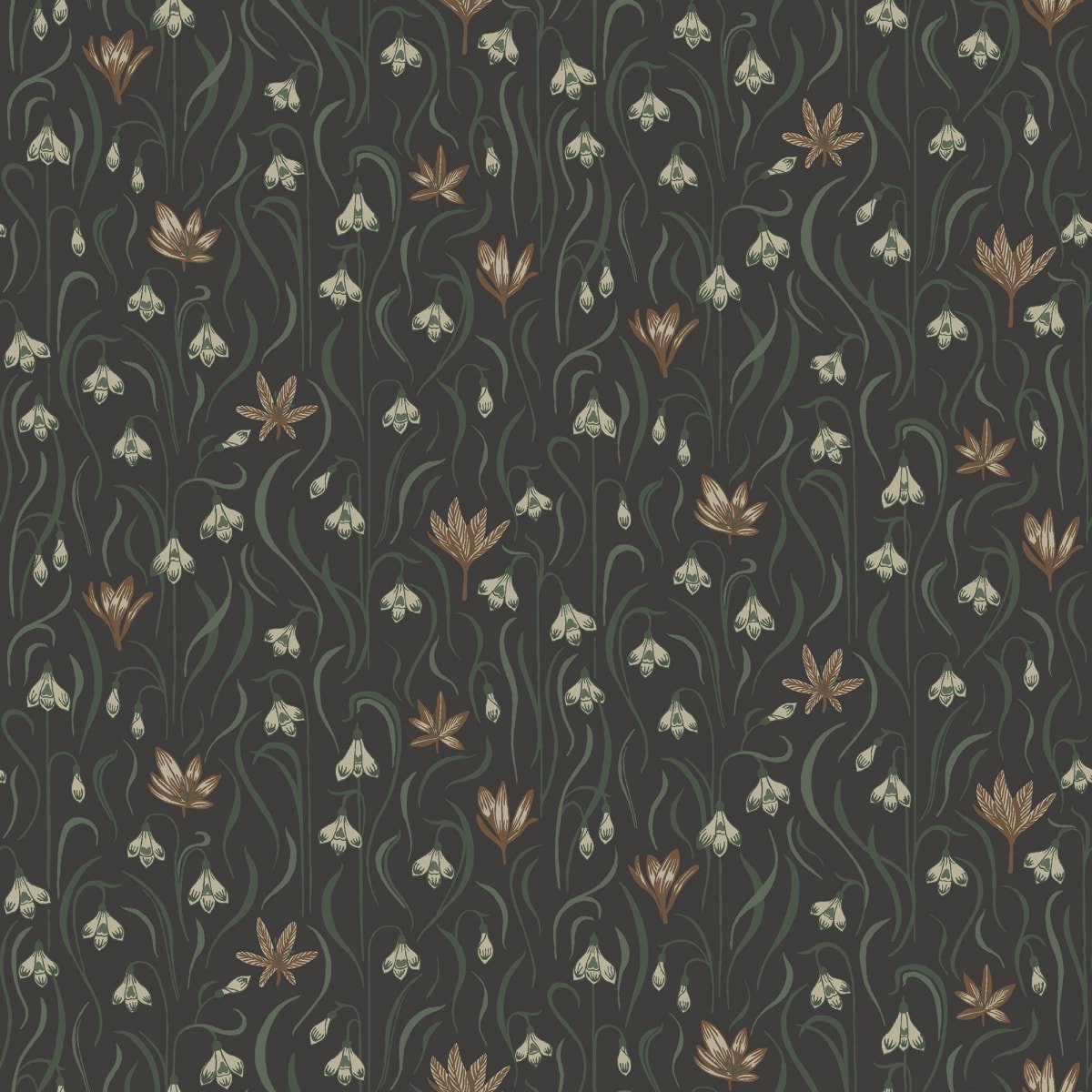 Signe Wallpaper - Charcoal - Sandberg - S10158 - Premier Wallcovering