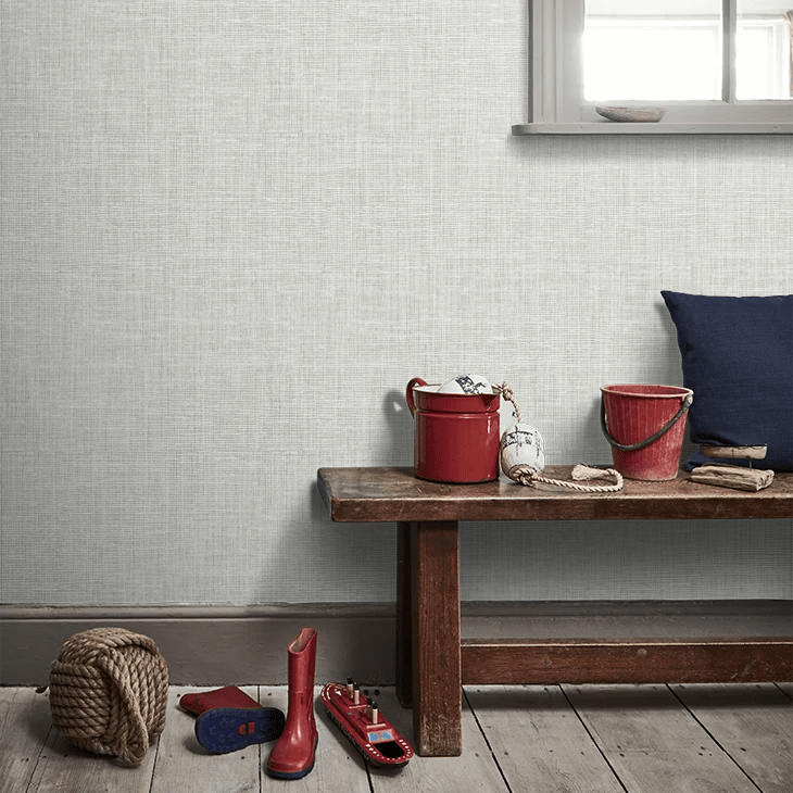 Silas Faux Linen Wallpaper - Marshmallow - NextWall - NW57800 - Premier Wallcovering