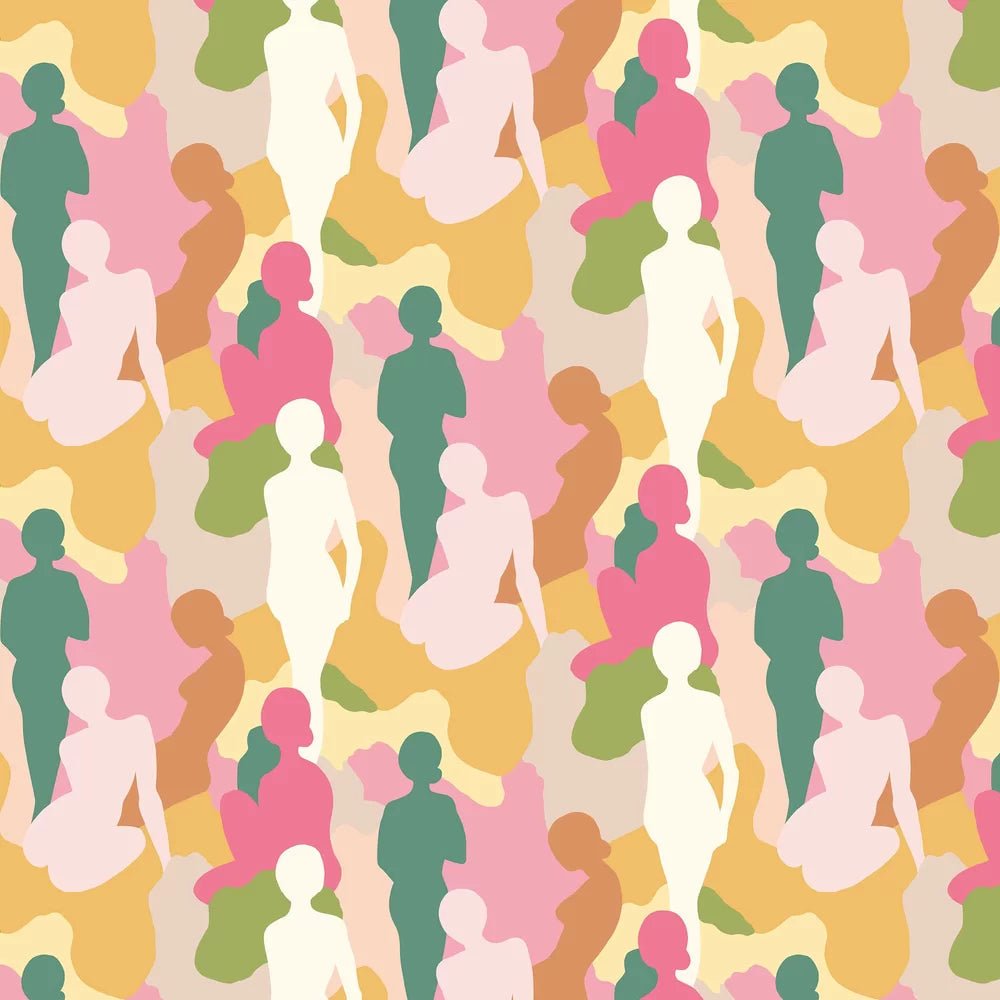 Silhouette Wallpaper - Emerald & Peach - Ohpopsi - ABS50111W - Premier Wallcovering