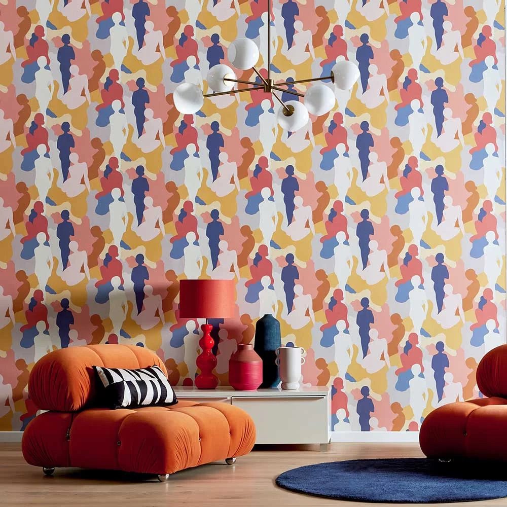 Silhouette Wallpaper - Amber & Lapis - Ohpopsi - ABS50110W - Premier Wallcovering