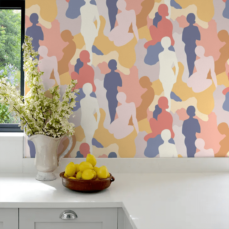 Silhouette Wallpaper - Amber & Lapis - Ohpopsi - ABS50110W - Premier Wallcovering