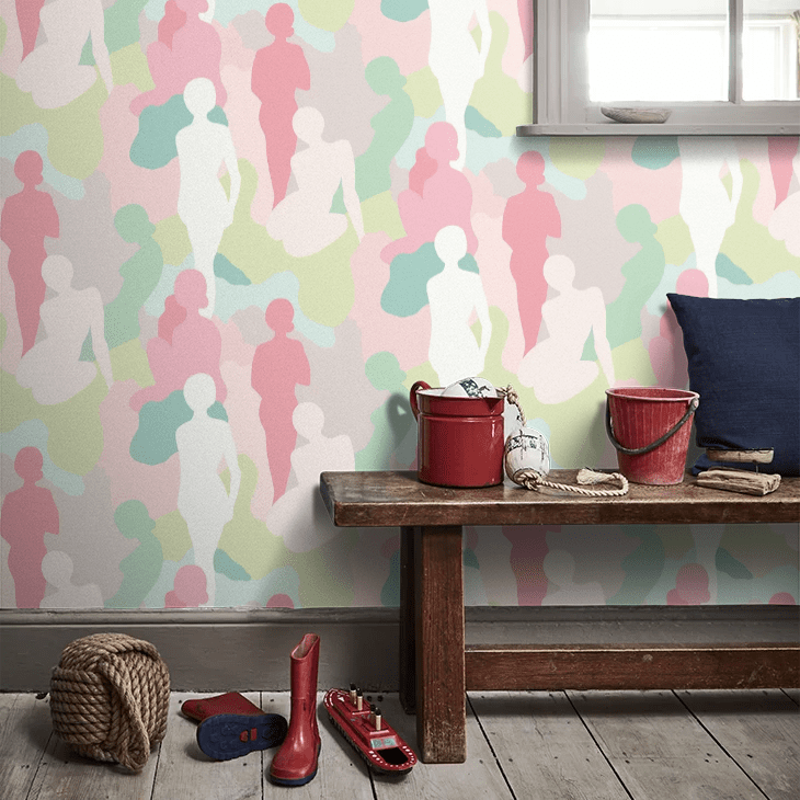 Silhouette Wallpaper - Taffy Cream - Ohpopsi - ABS50109W - Premier Wallcovering