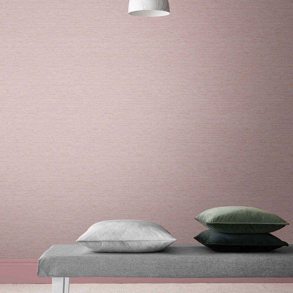 Silk Texture Wallpaper - Blush - Graham & Brown - 112024 - Premier Wallcovering