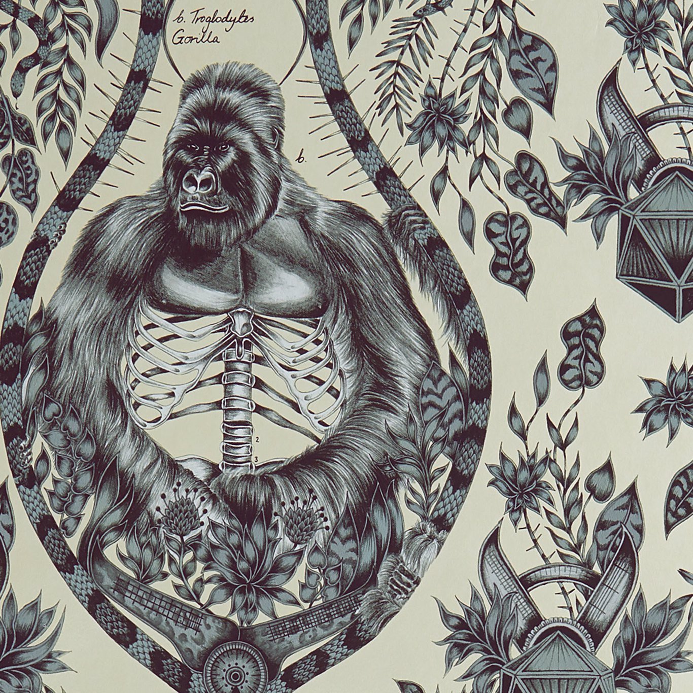 Silverback Wallpaper - Gold - Clarke & Clarke - Emma J Shipley - W0120/02 - Premier Wallcovering