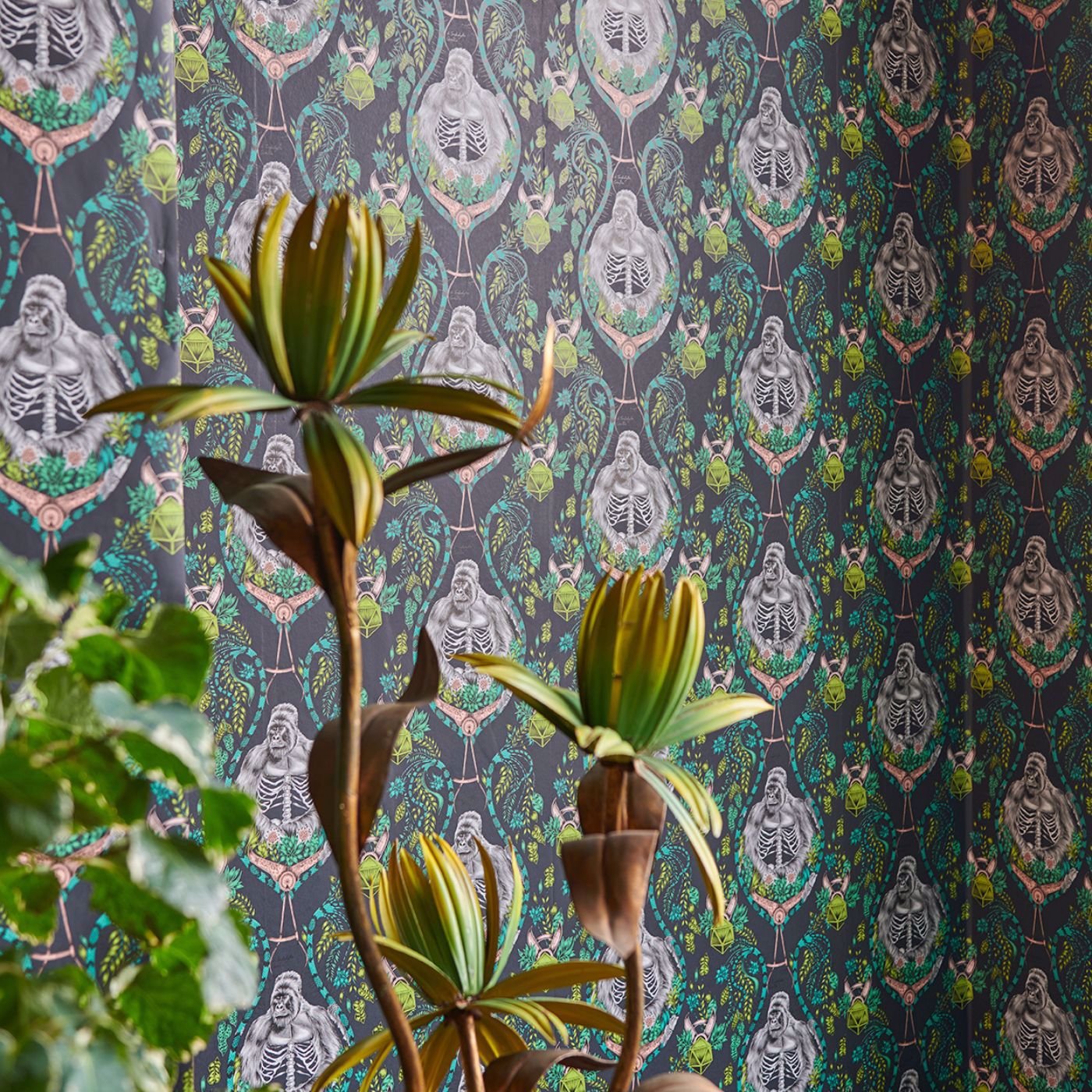 Silverback Wallpaper - Charcoal - Clarke & Clarke - Emma J Shipley - W0120/01 - Premier Wallcovering