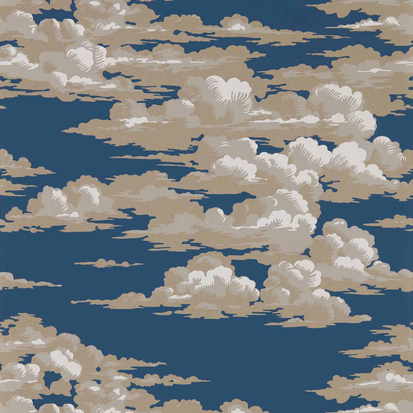 Silvi Clouds Wallpaper - Yacht Blue - Sanderson - DYSI216602 - Premier Wallcovering