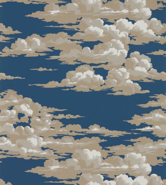 Silvi Clouds Wallpaper - Yacht Blue - DYSI216602 - Sanderson - Premier Wallcovering