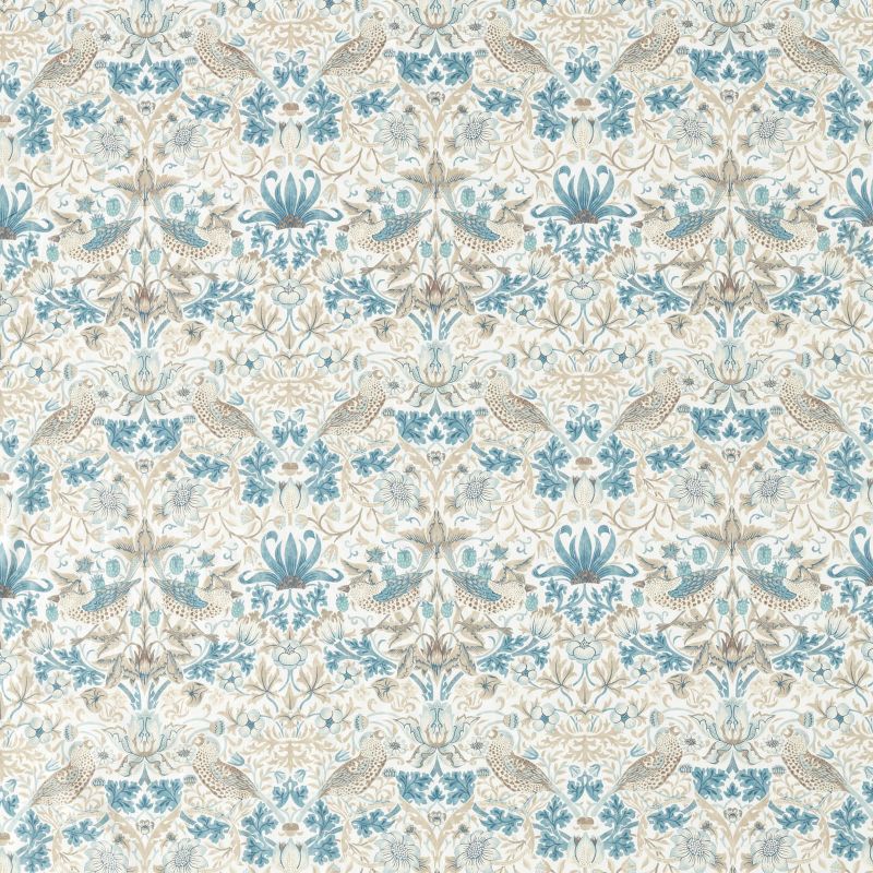 Simply Strawberry Thief Fabric - Slate/Vellum - Morris & Co - 226917 - Premier Wallcovering