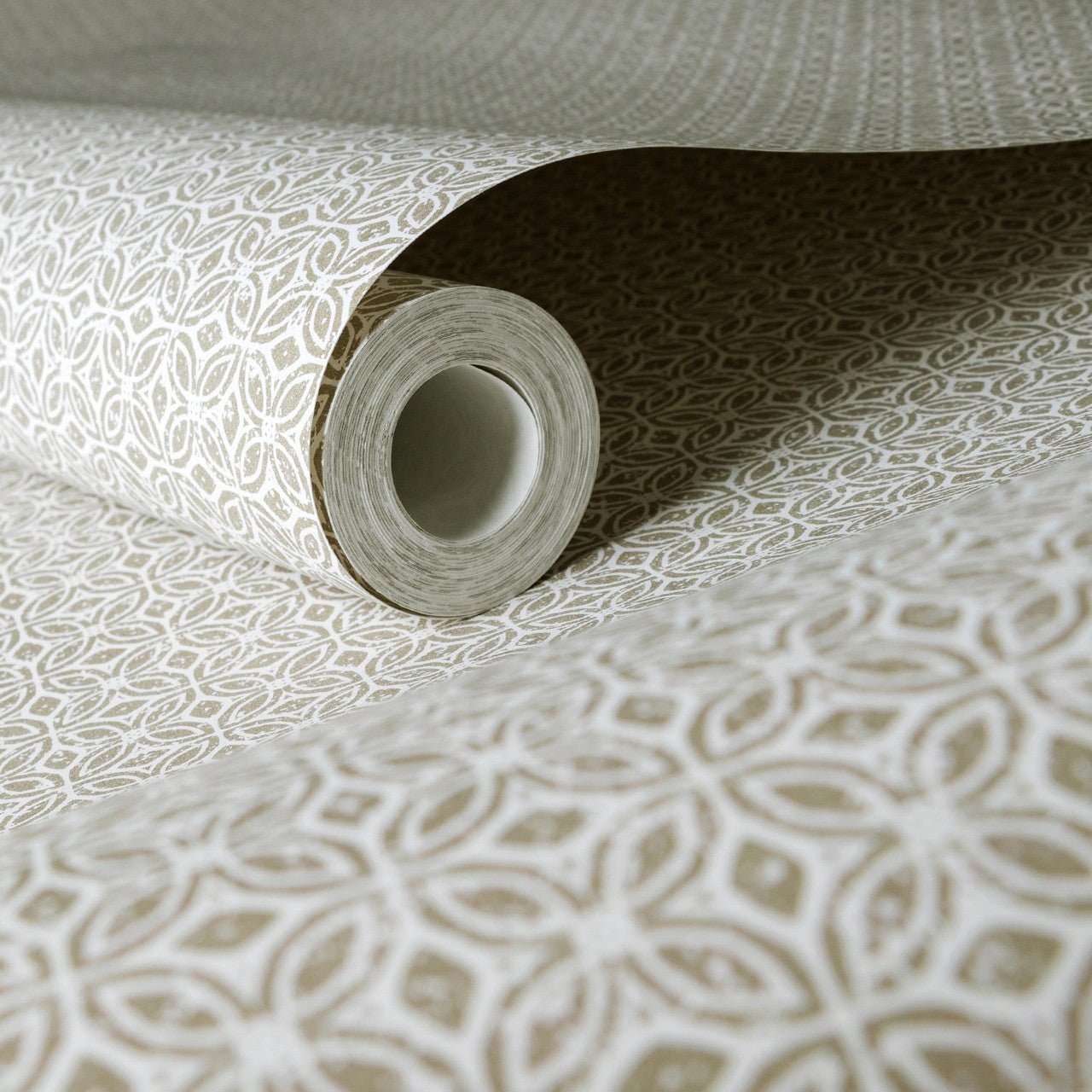 Sintra Azulejo Wallpaper - Sand/ Beige - Hohenberger - 26878 - Premier Wallcovering