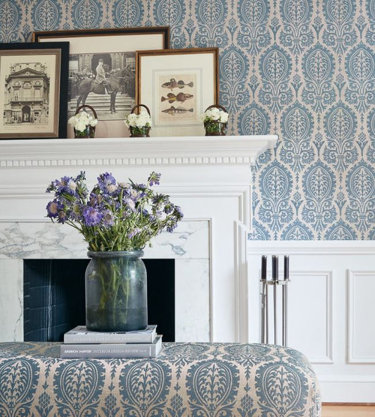 Sir Thomas Wallpaper - Aqua - Thibaut - T72625 - Premier Wallcovering