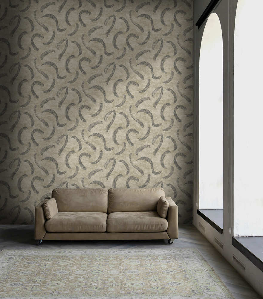 Sirocco Wallpaper - Linen / Noir - Holden Décor - 66032 - Premier Wallcovering