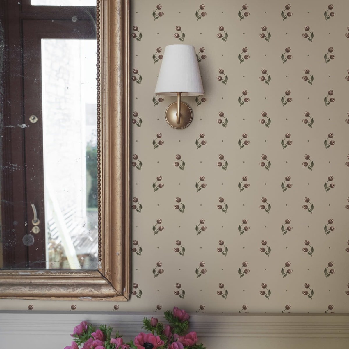 Siv Wallpaper - Burgundy - Sandberg - S10471 - Premier Wallcovering