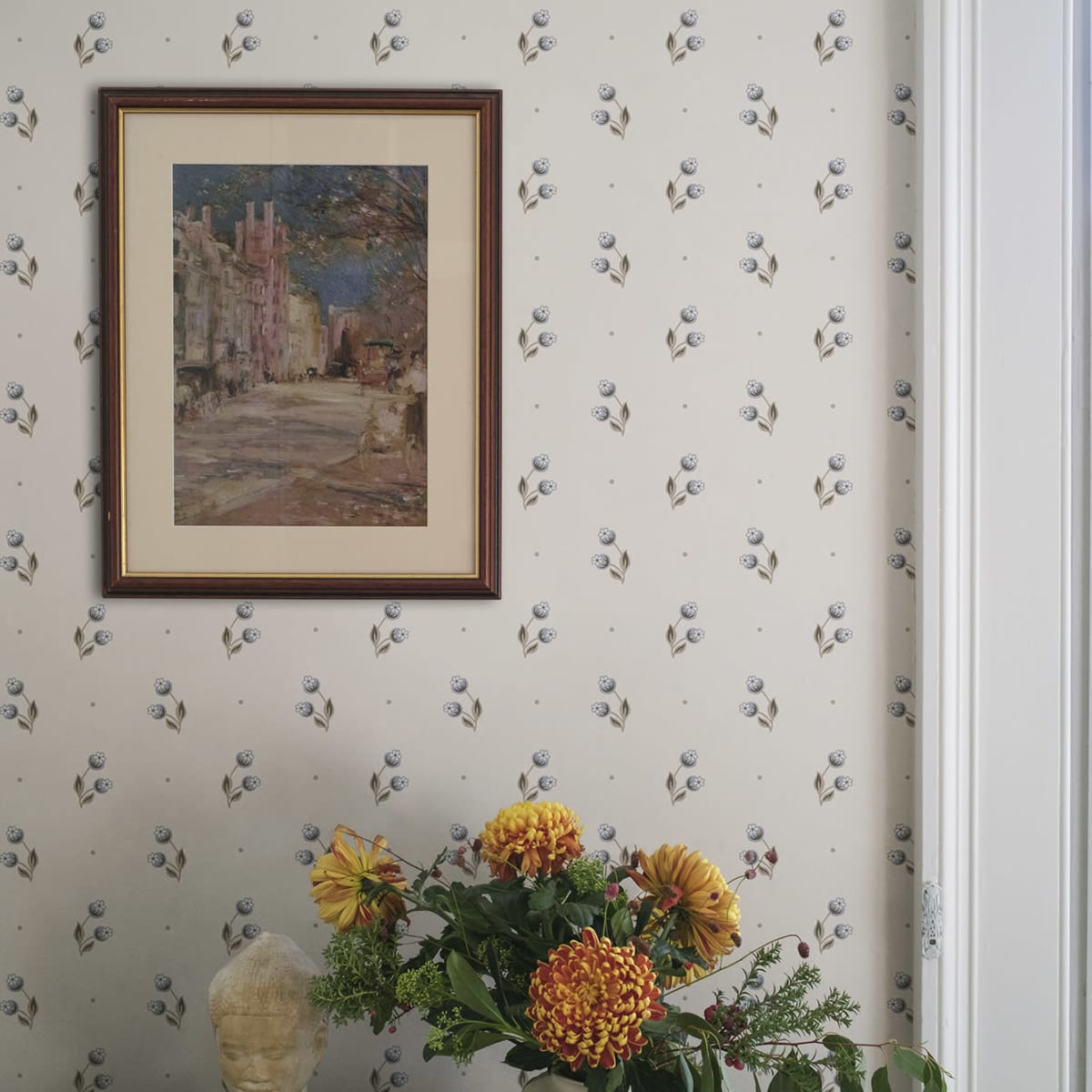 Siv Wallpaper - Misty Blue - Sandberg - S10469 - Premier Wallcovering