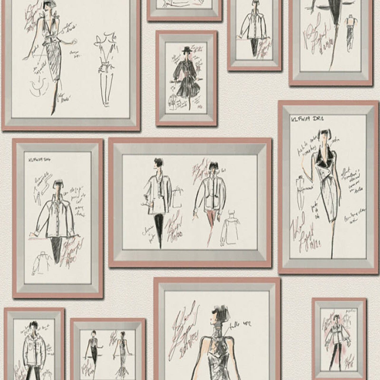 Sketch Wallpaper - Cream - A S Creation - Karl Lagerfield - 37846 - 4 - Premier Wallcovering