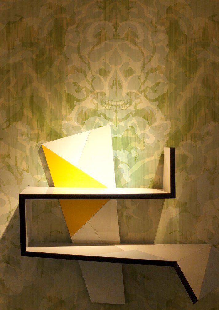 Skull Damask Superwide Wallpaper - Lime - Timorous Beasties - ROR/SKLD/OBRN/02 - Premier Wallcovering