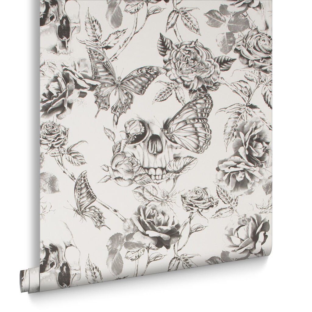Skull Wallpaper - Roses - Graham & Brown - 104560 - Premier Wallcovering