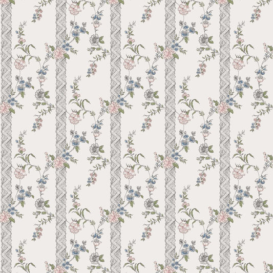 Slottsteatern Wallpaper - Blue / Pink - Boråstapeter - 4507 - Premier Wallcovering