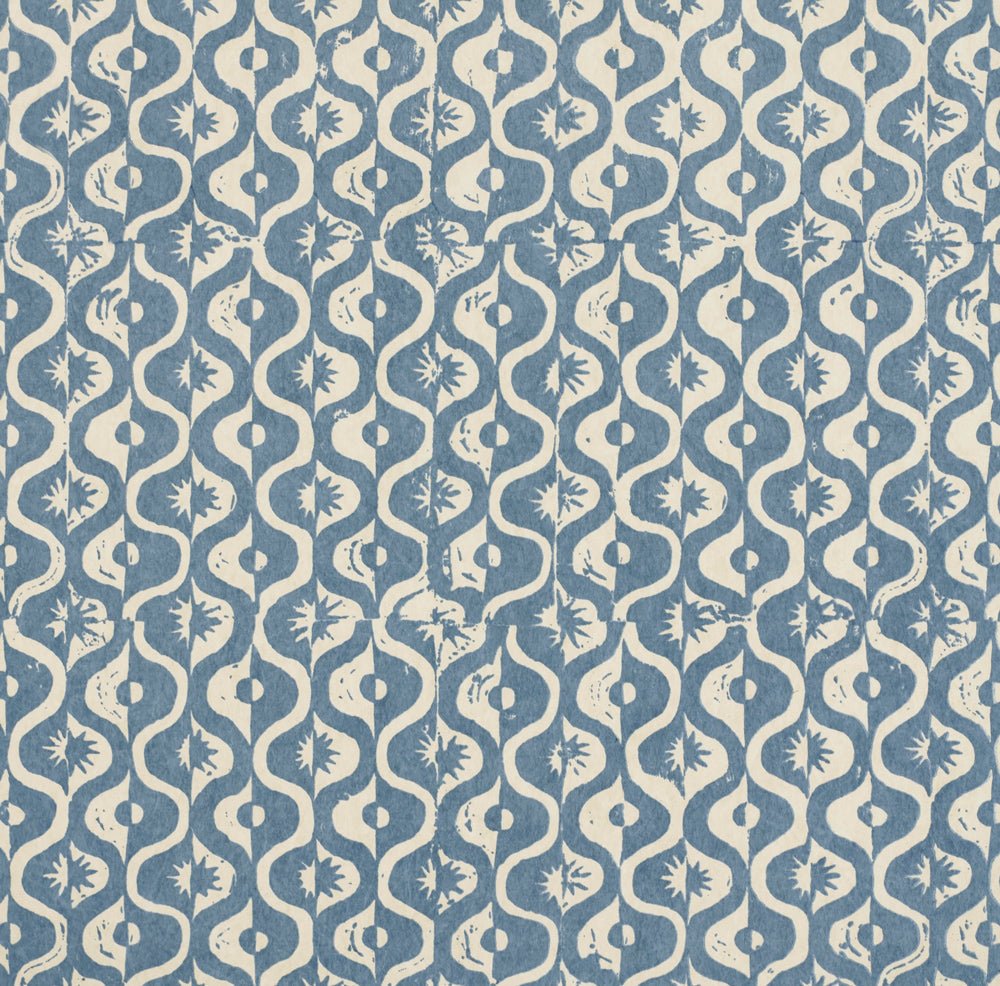 Small Medallion Wallpaper - Azure - Blithfield - 680-01 - Premier Wallcovering