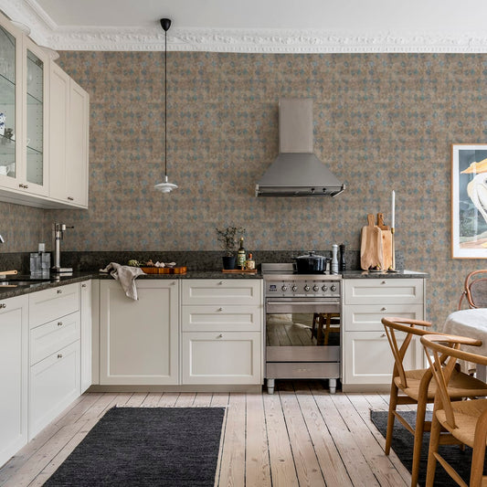 Small Patinated Diamonds Wallpaper - Turquoise - Rebel Walls - R18518 - Premier Wallcovering