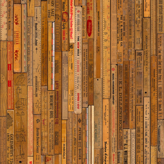 Small Printed Rulers Wallpaper - Brown - NLXL - MRV - 05 - Premier Wallcovering
