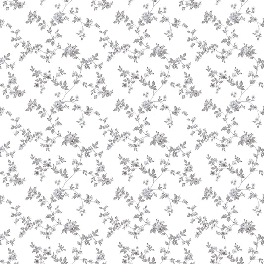 Small Prints Delicate Floral Wallpaper - Black / Greys - Galerie - G56646 - Premier Wallcovering