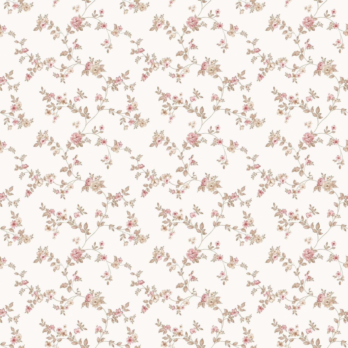 Small Prints Delicate Floral Wallpaper - Cranberry, tan - Galerie - G56648 - Premier Wallcovering