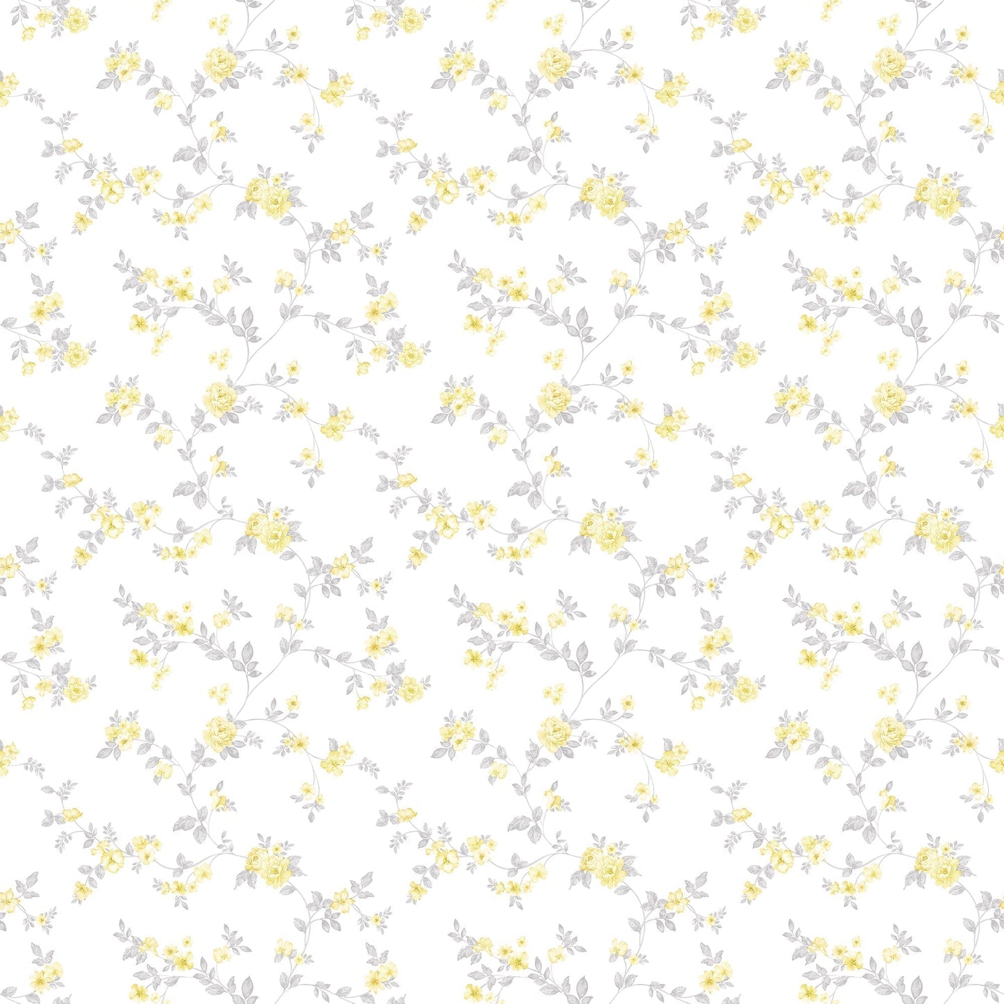 Small Prints Delicate Floral Wallpaper - Yellow / Grey - Galerie - G56650 - Premier Wallcovering