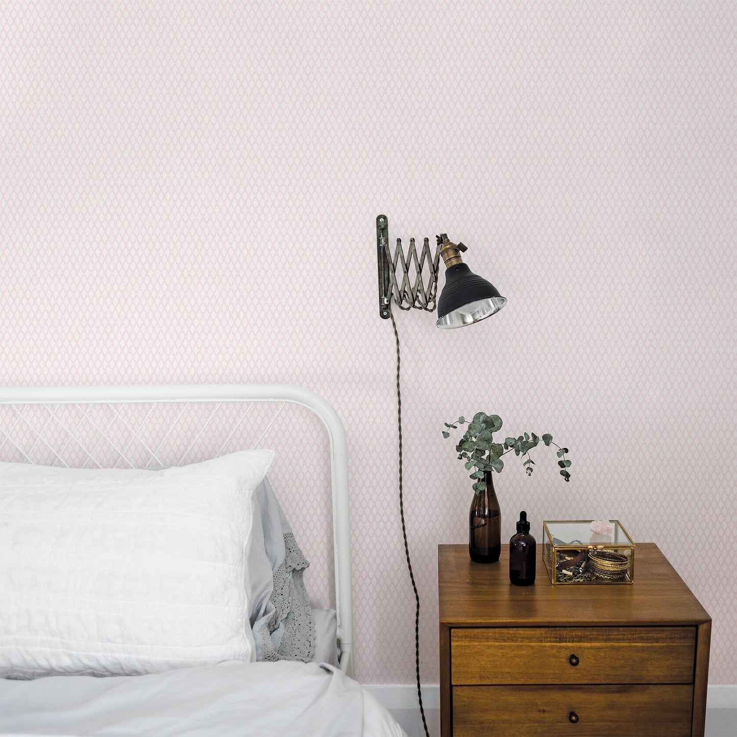 Small Prints Double Links Wallpaper - Pink - Galerie - G56657 - Premier Wallcovering