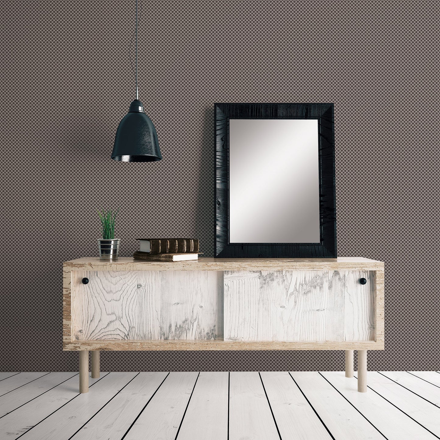 Small Prints Medallion Wallpaper - Black - Galerie - G56662 - Premier Wallcovering