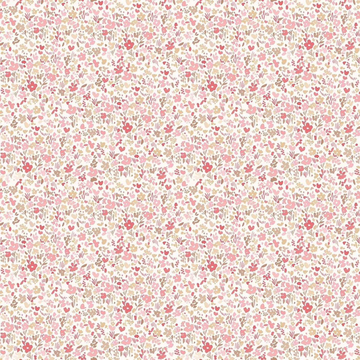 Small Prints Mini Mod Floral Wallpaper - Cranberry / Tan - Galerie - G56666 - Premier Wallcovering