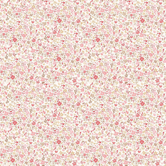 Small Prints Mini Mod Floral Wallpaper - Cranberry / Tan - Galerie - G56666 - Premier Wallcovering