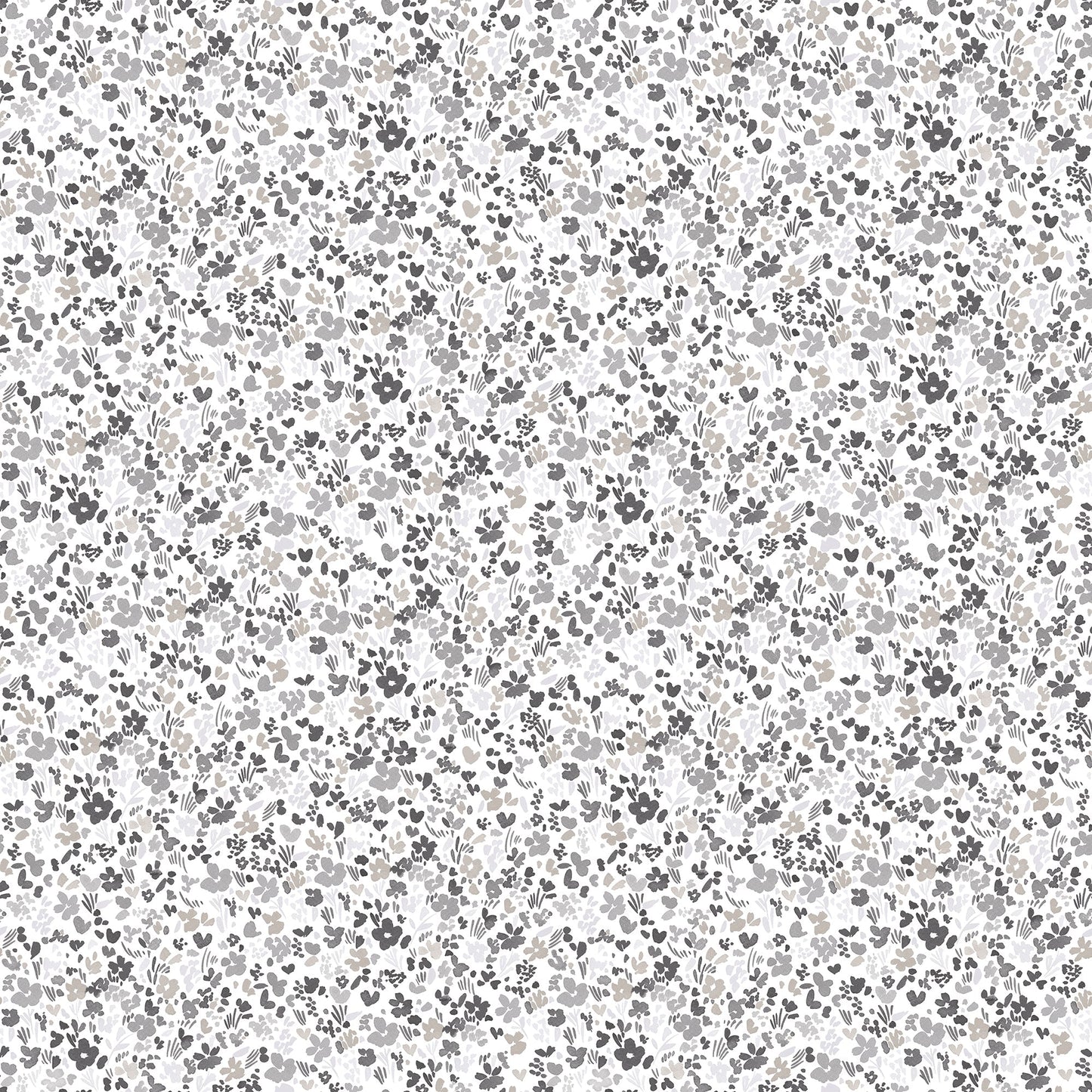 Small Prints Mini Mod Floral Wallpaper - Grey / Black - Galerie - G56667 - Premier Wallcovering