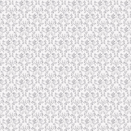 Small Prints Ogee Floral Wallpaper - Black / Greys - Galerie - G56678 - Premier Wallcovering