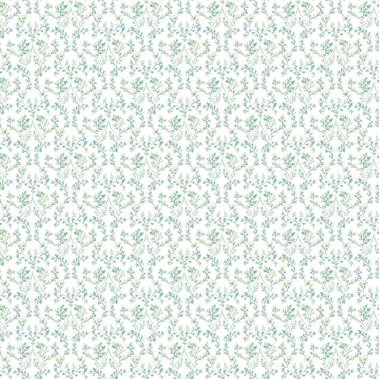Small Prints Ogee Floral Wallpaper - Emerald Green / Turquoise - Galerie - G56680 - Premier Wallcovering