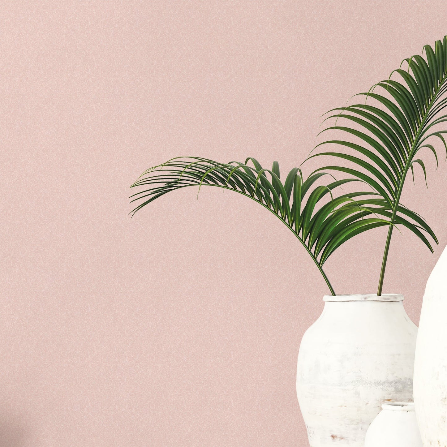 Small Prints Stencil Leaf Wallpaper - Pink - Galerie - G56698 - Premier Wallcovering