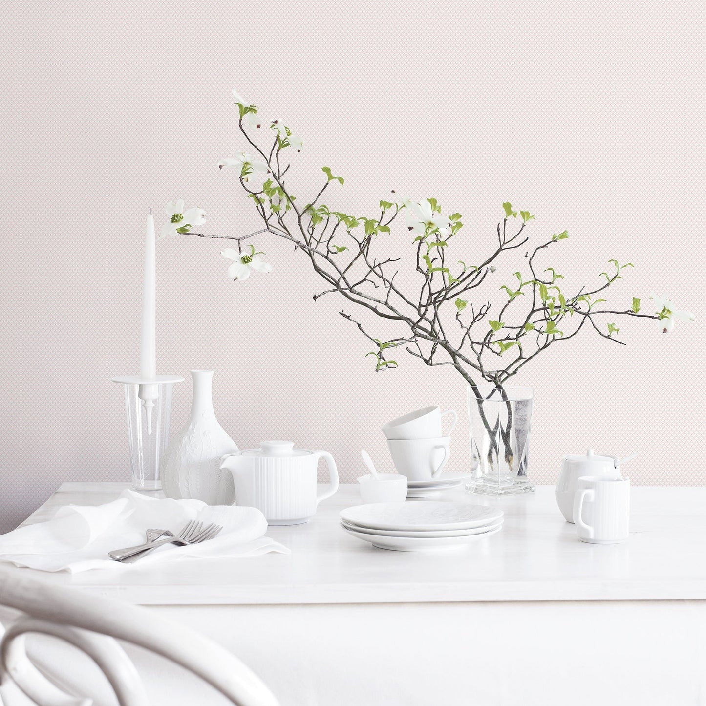 Small Prints Tiny Tulip Wallpaper - Pink / Green - Galerie - G56702 - Premier Wallcovering