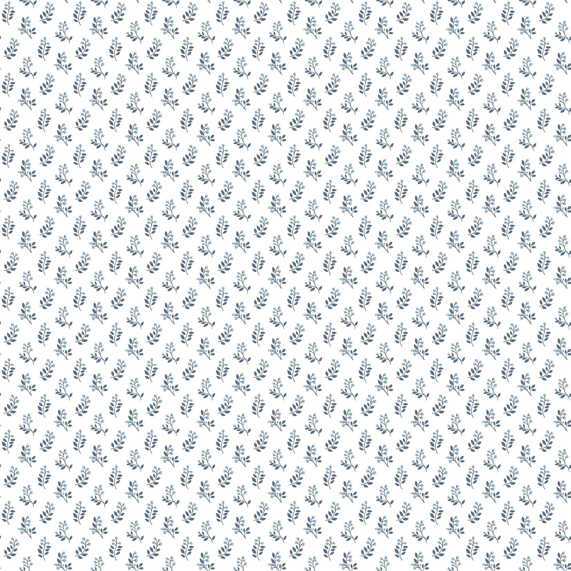 Small Prints Vintage Bud Wallpaper - Blue / Navy - Galerie - G56708 - Premier Wallcovering