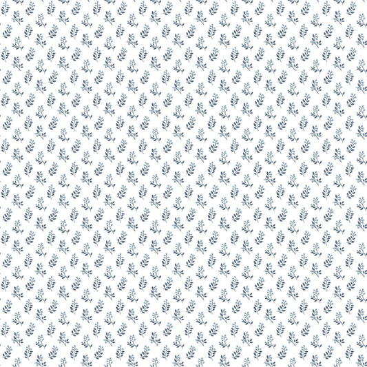 Small Prints Vintage Bud Wallpaper - Blue / Navy - Galerie - G56708 - Premier Wallcovering