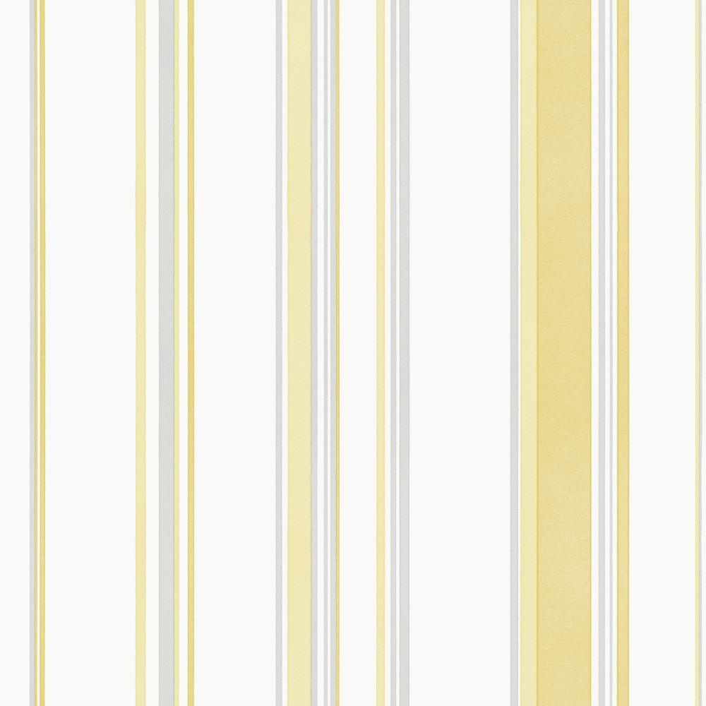 Smart Stripes Casual Stripe Wallpaper - Yellow / Grey - Galerie - G68059 - Premier Wallcovering