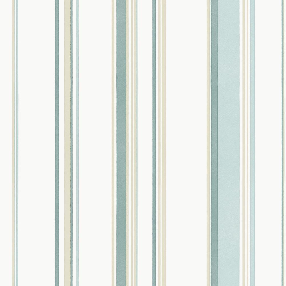 Smart Stripes Casual Stripe Wallpaper - Teal / Beige - Galerie - G68058 - Premier Wallcovering