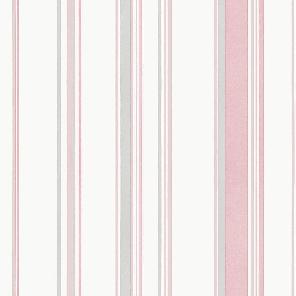 Smart Stripes Casual Stripe Wallpaper - Pink / Grey - Galerie - G68057 - Premier Wallcovering