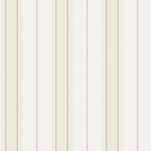 Smart Stripes Slim Stripe Wallpaper - Cream / Beige / Red - Galerie - G68072 - Premier Wallcovering
